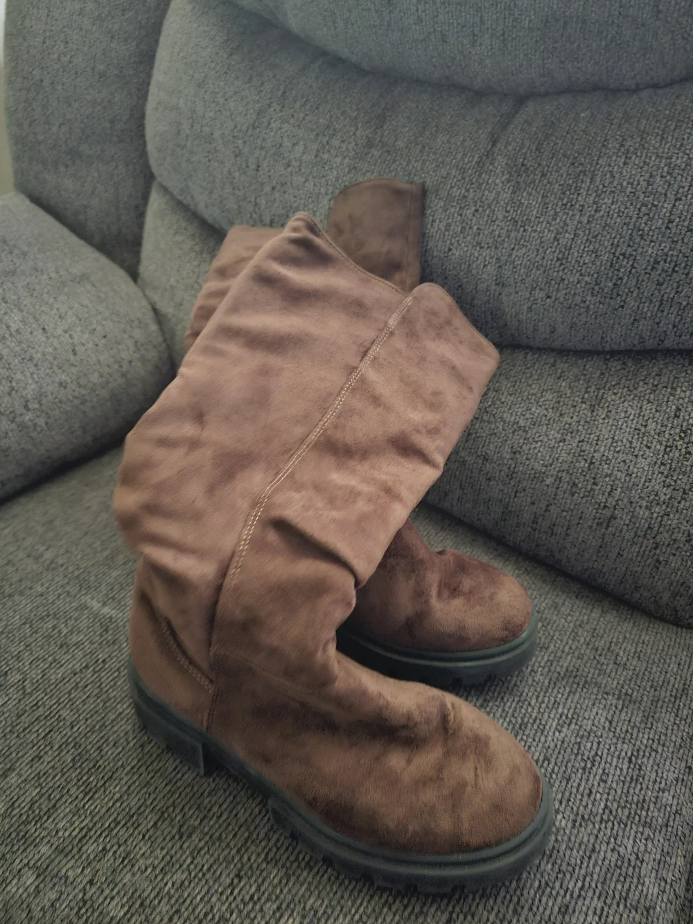 Justice Brown Girls' Mid-Calf Suede Boots